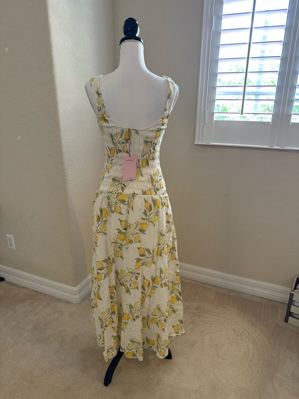 Avec Les Filles White Maxi Dress with Yellow Lemon & Green Leaf Print - Picture 10 of 14